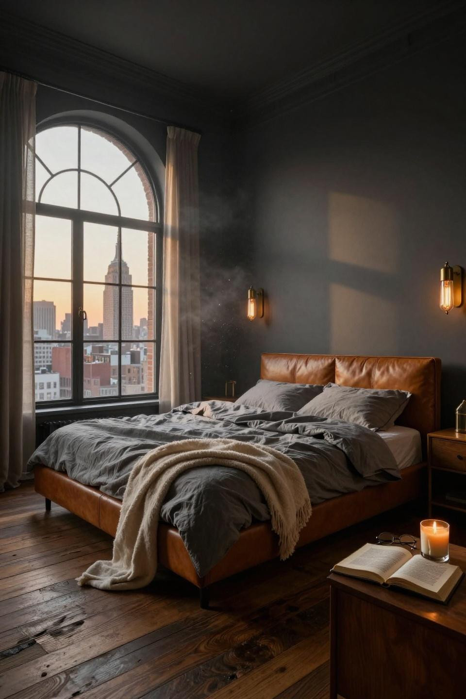 Nyc Bedroom Ideas - Manhattan penthouse with arched steel windows