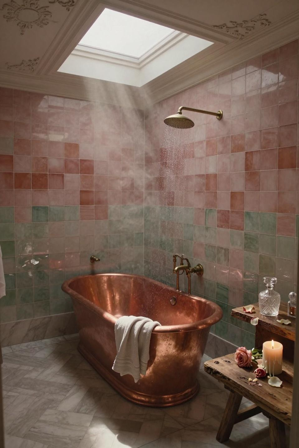 Girly Bathroom - Haussmann apartment with ornate details