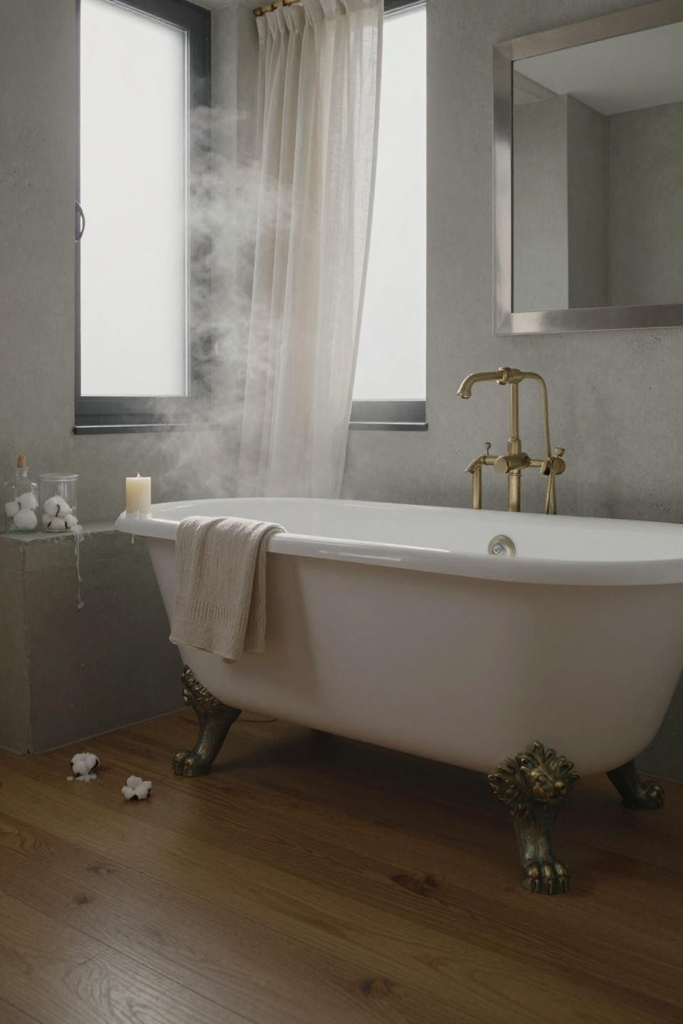 Minimalist Small Bathrooms - cast iron tub in 1920s apartment