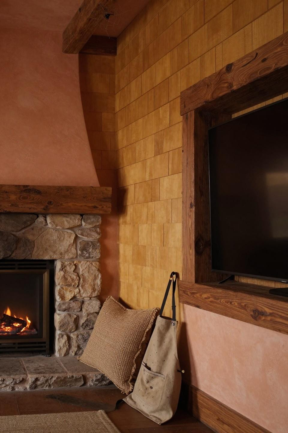 Tv Fireplace Wall Ideas Built Ins - rustic carved stone fireplace