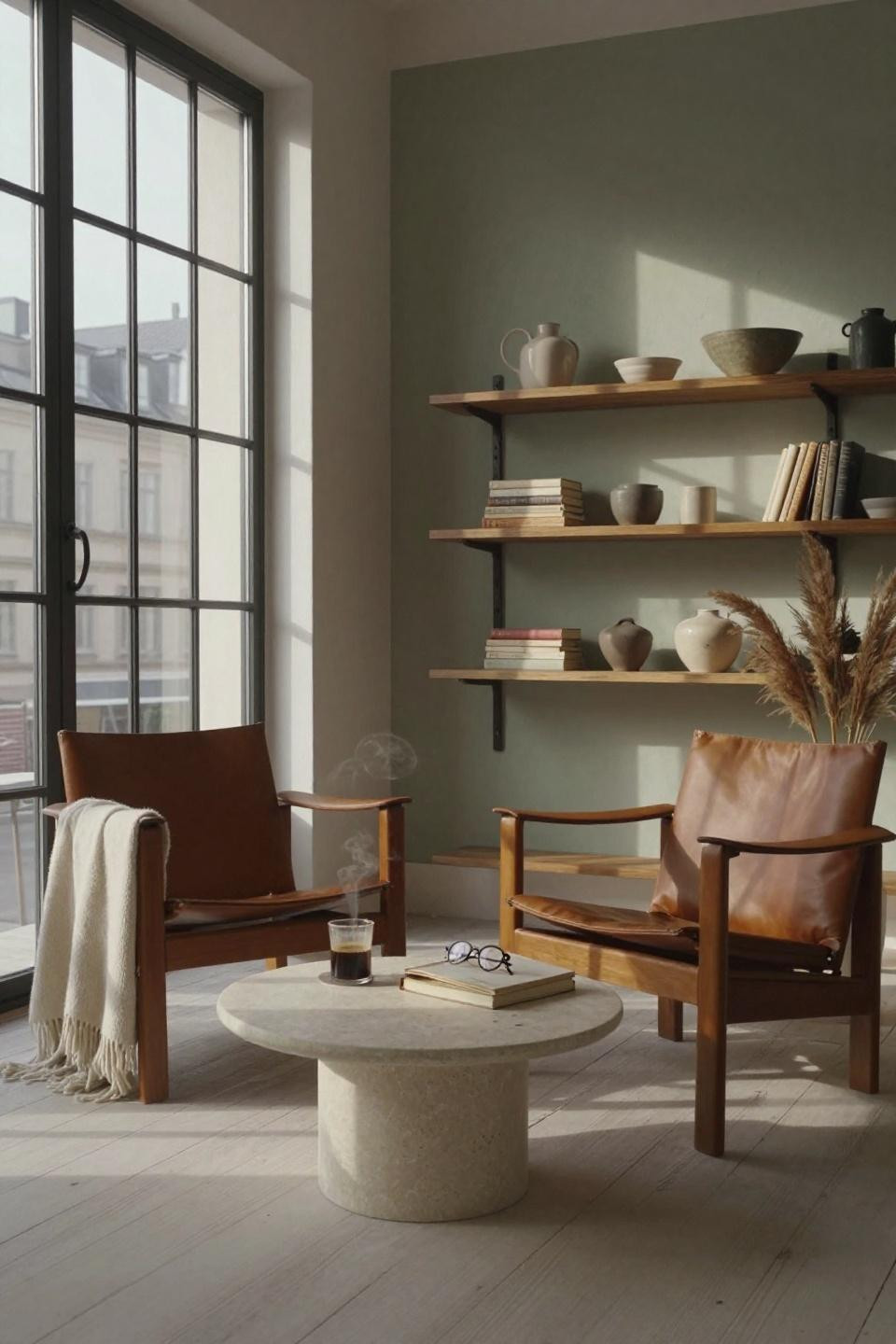 Cozy Living Room Design - ivory bouclé chairs in Parisian setting