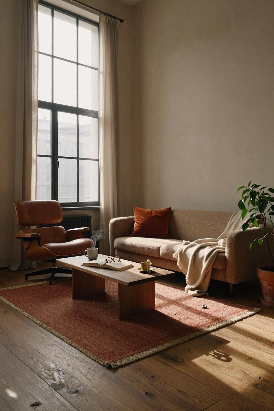 Cozy Living Room Design - open layout with high ceilings