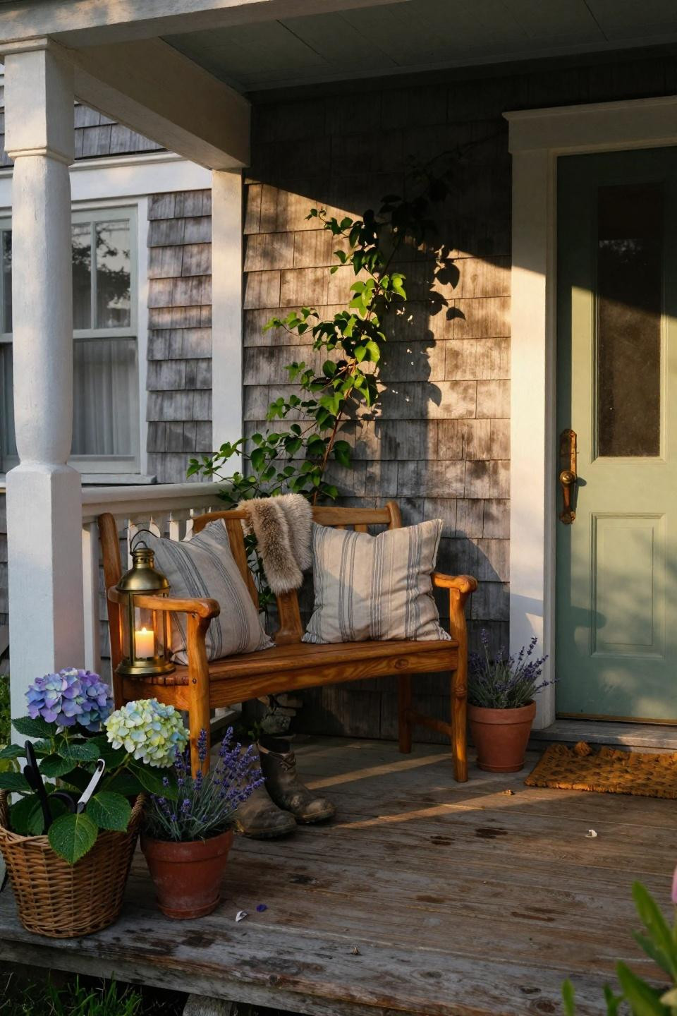 Cute Front Porch Ideas - Nantucket cedar shingles