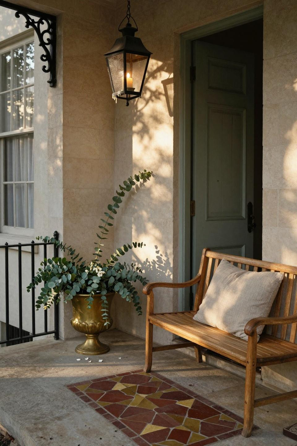 Front Porch Decorating Ideas - Charleston geometric tile runner