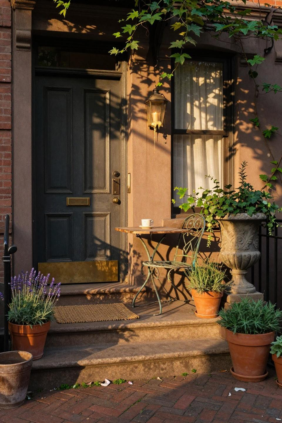 Front Porch Decorating Ideas - Brooklyn brownstone stoop