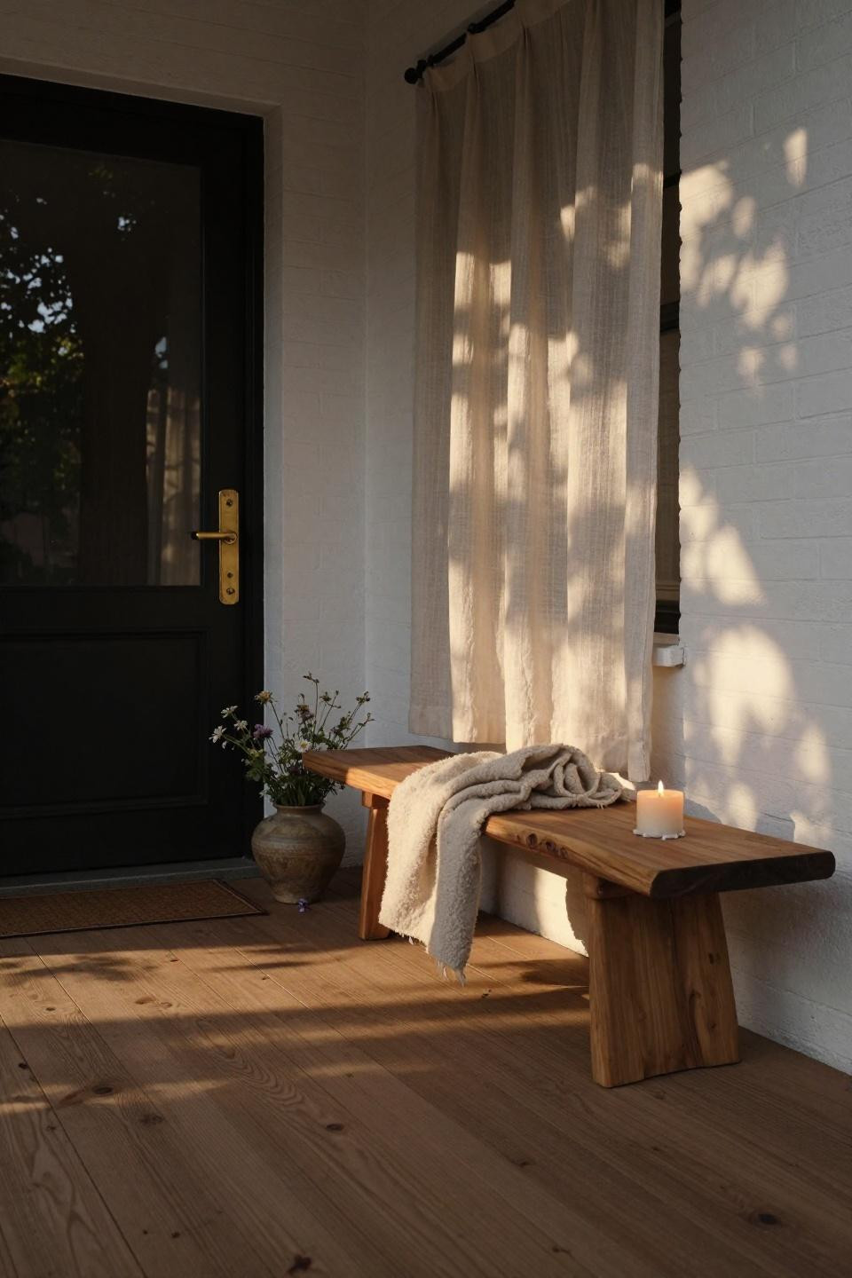 Front Porch Design - Scandinavian walnut bench