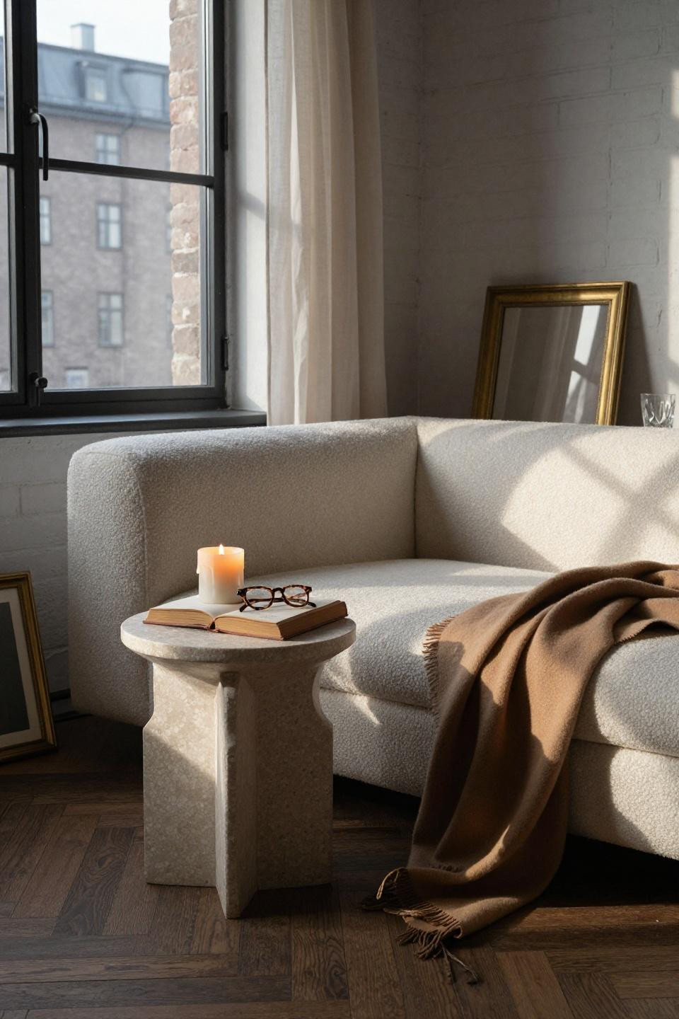 Living room set up ideas layout - asymmetric sectional in warehouse loft