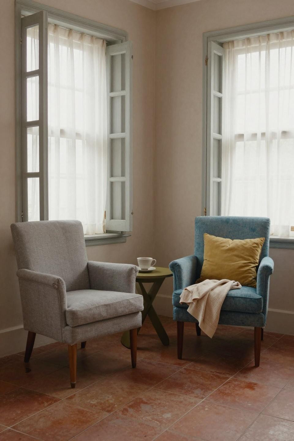 Tiny Sitting Room Ideas Cozy - mismatched chairs in sunlit window nook