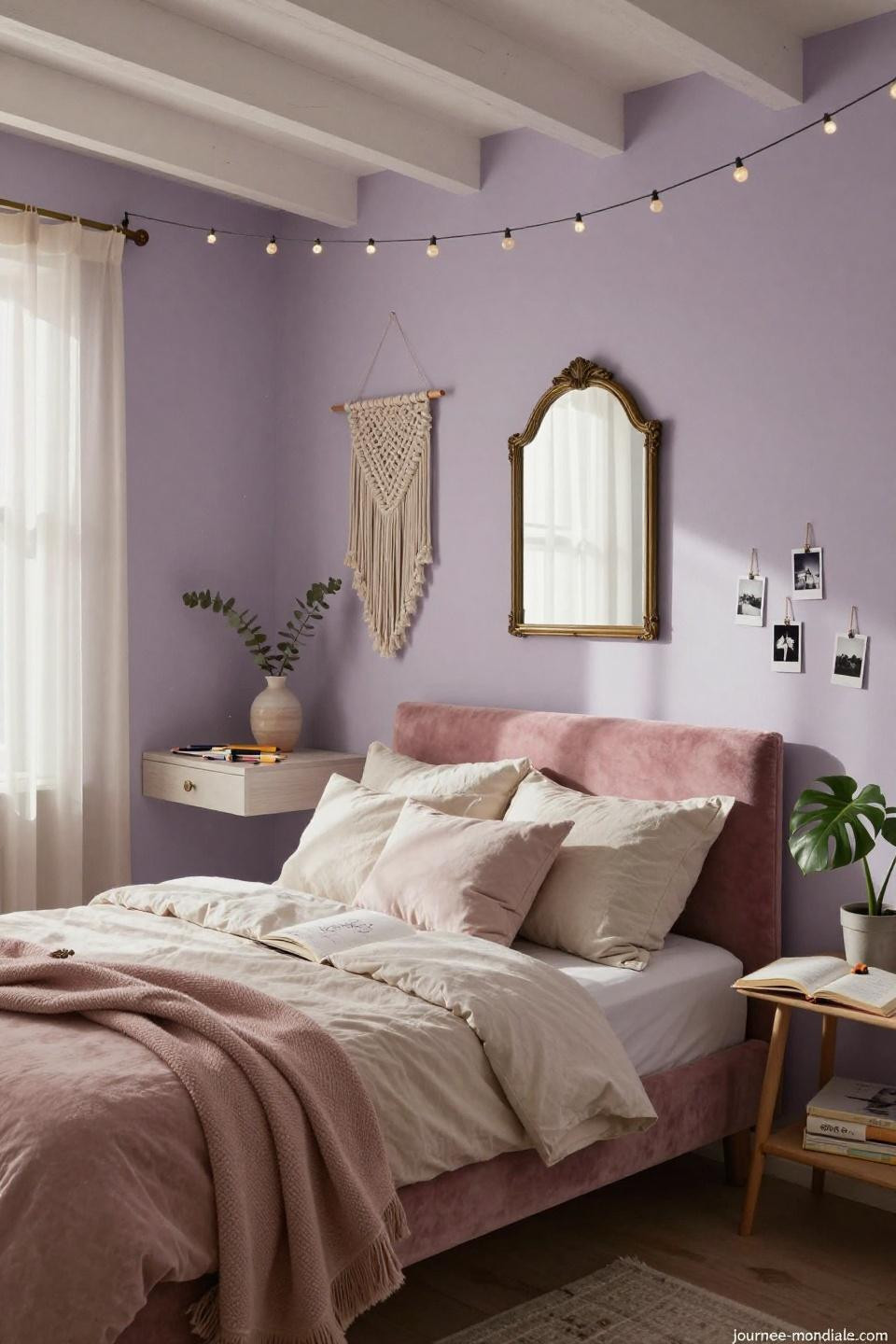 Aesthetic Room Ideas - bohemian bedroom with macrame