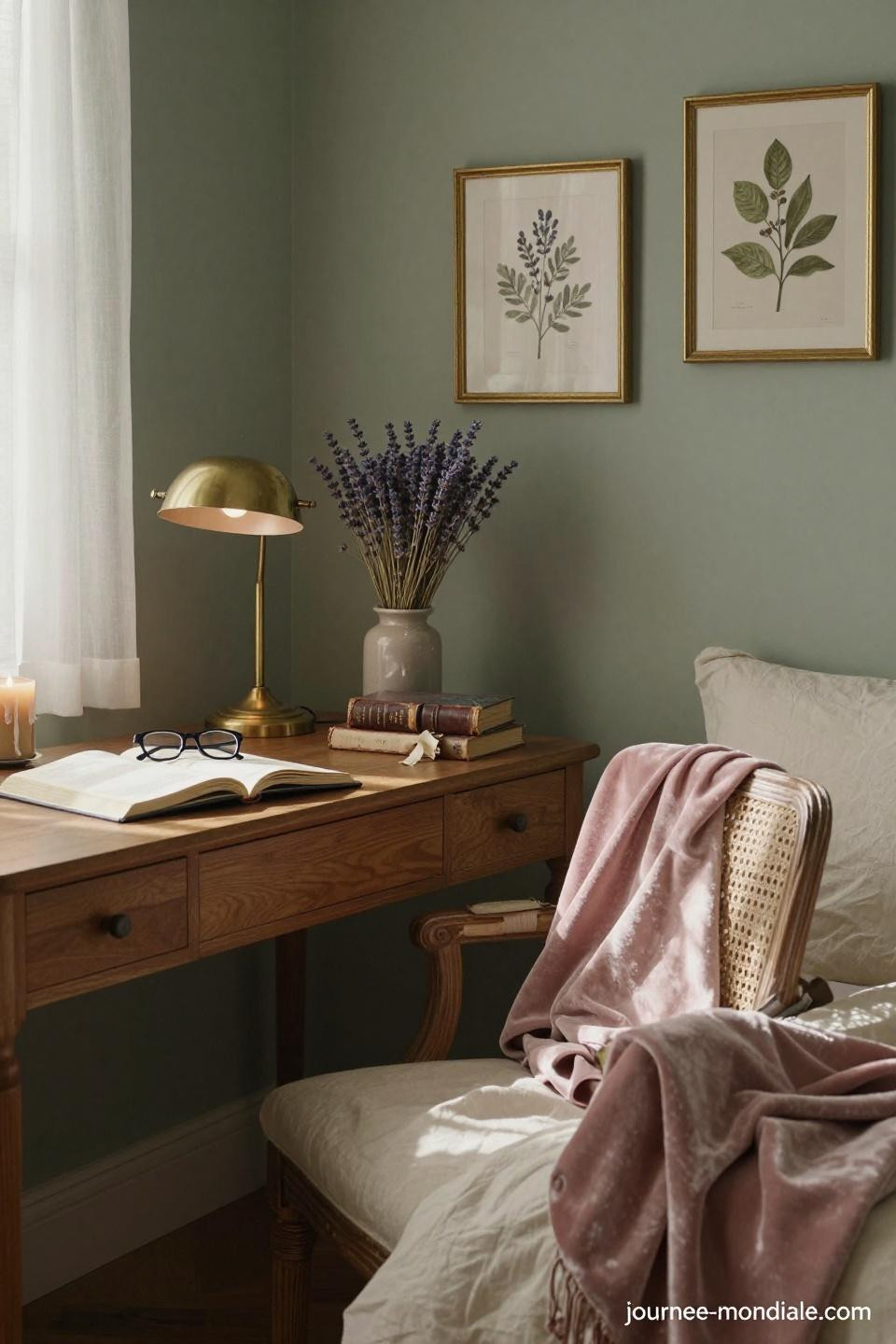 Aesthetic Bedroom Ideas - vintage brass desk lamp