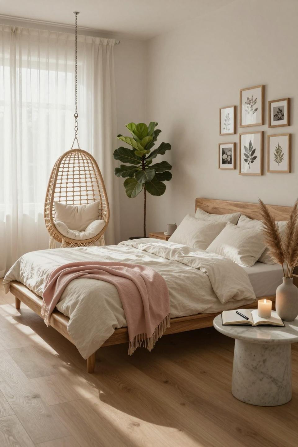 Teen Bedroom Designs - neutral palette with blush accents
