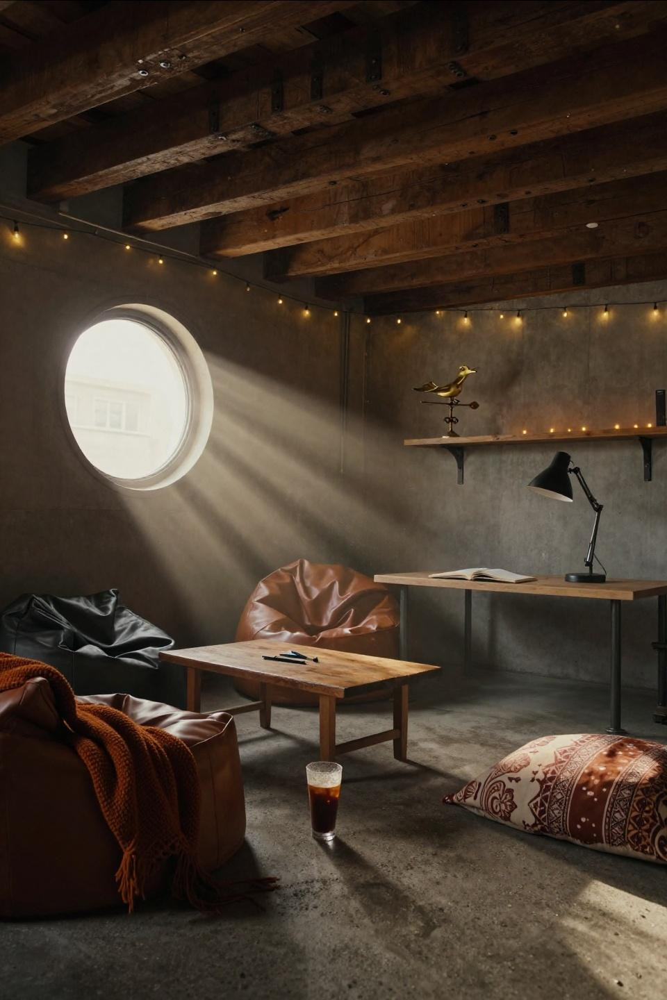 Small Hangout Room Ideas - converted attic with weathervane detail