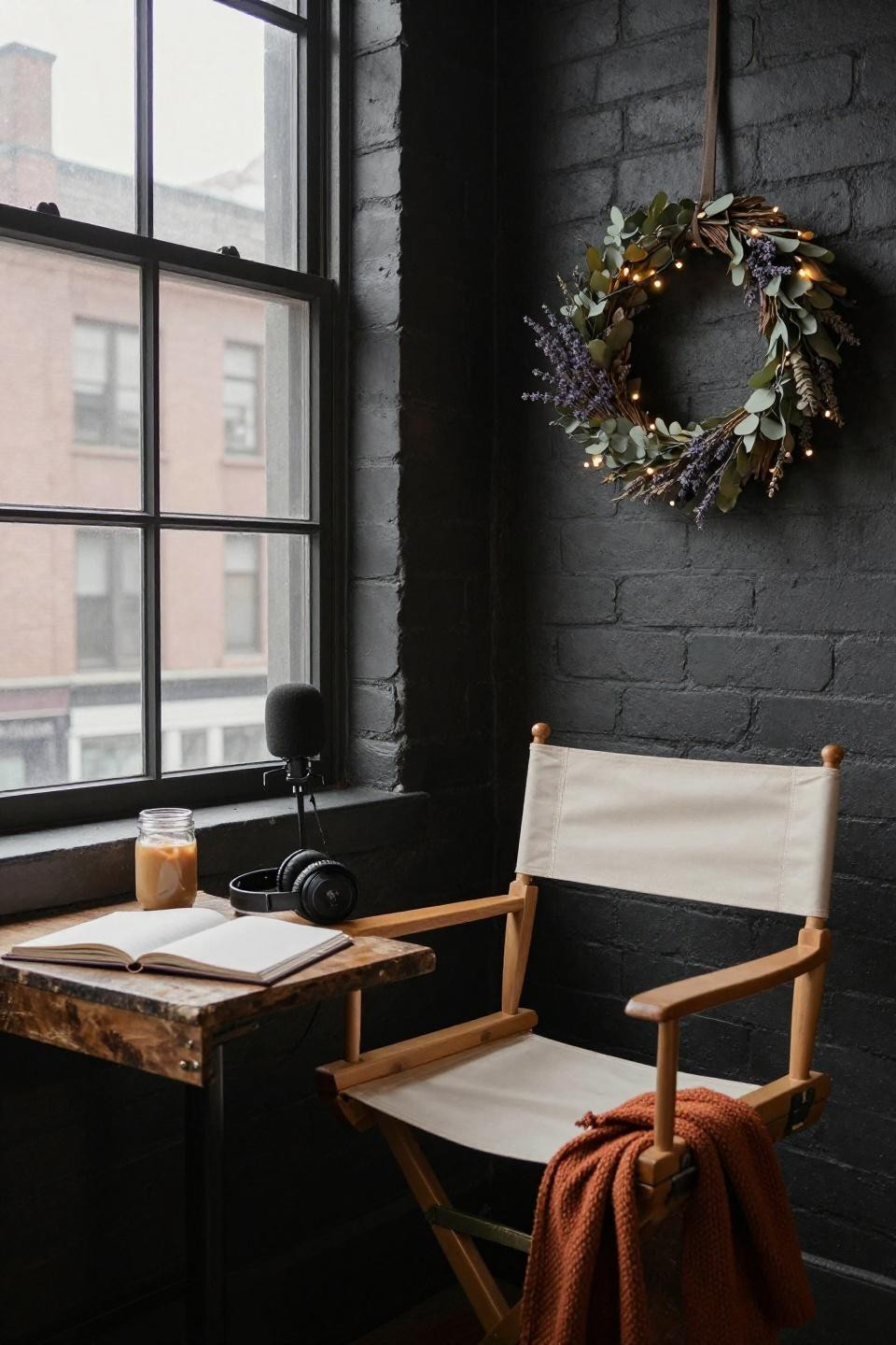 Teen Loft Hangout - podcast corner with waxed canvas chair