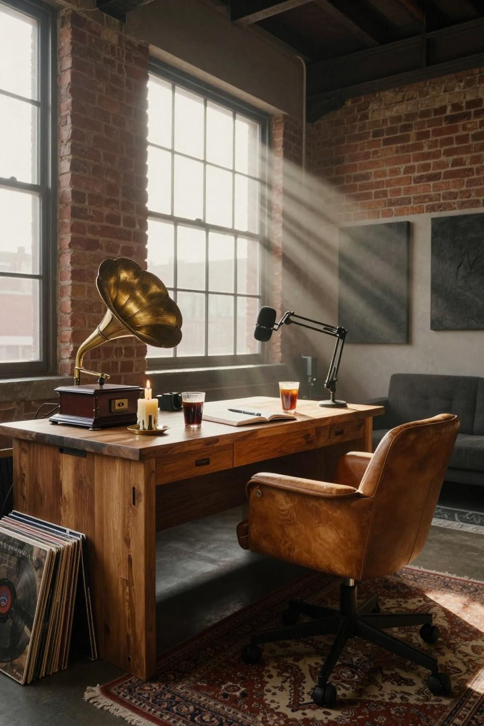 Small Teen Hangout Room - industrial podcast recording setup