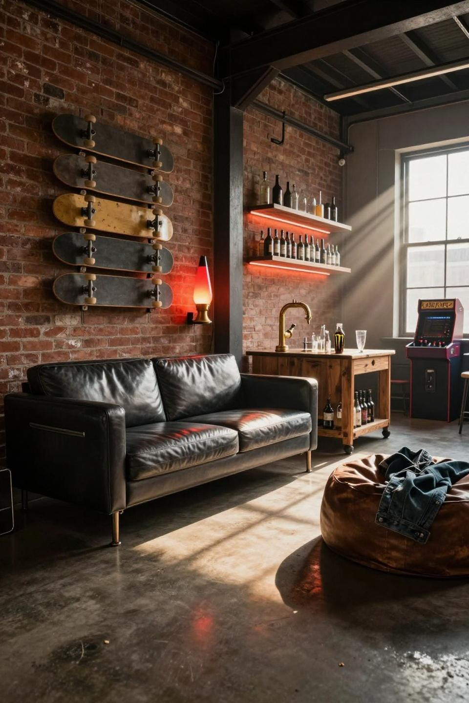 Hangout Room Ideas Woman Cave - lava lamp skateboard lounge