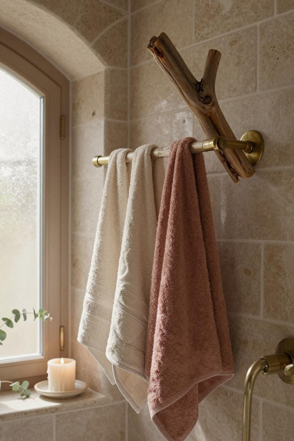 Diy Towel Rack - driftwood branch towel holder