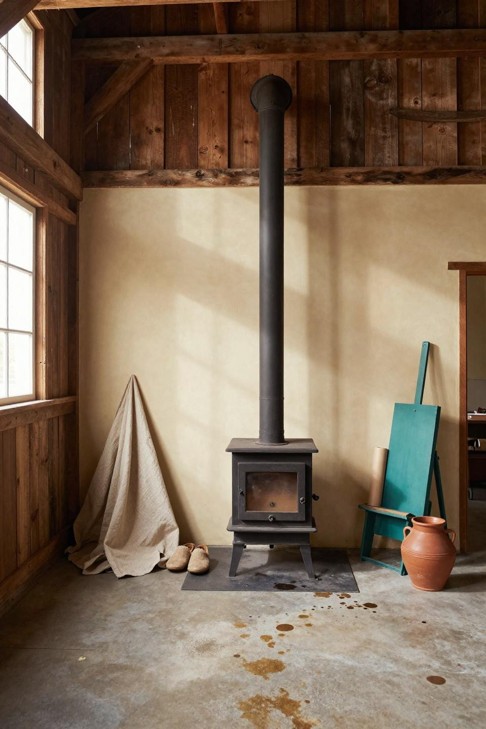 Barn shop ideas - weathered cedar barn artist studio conversion