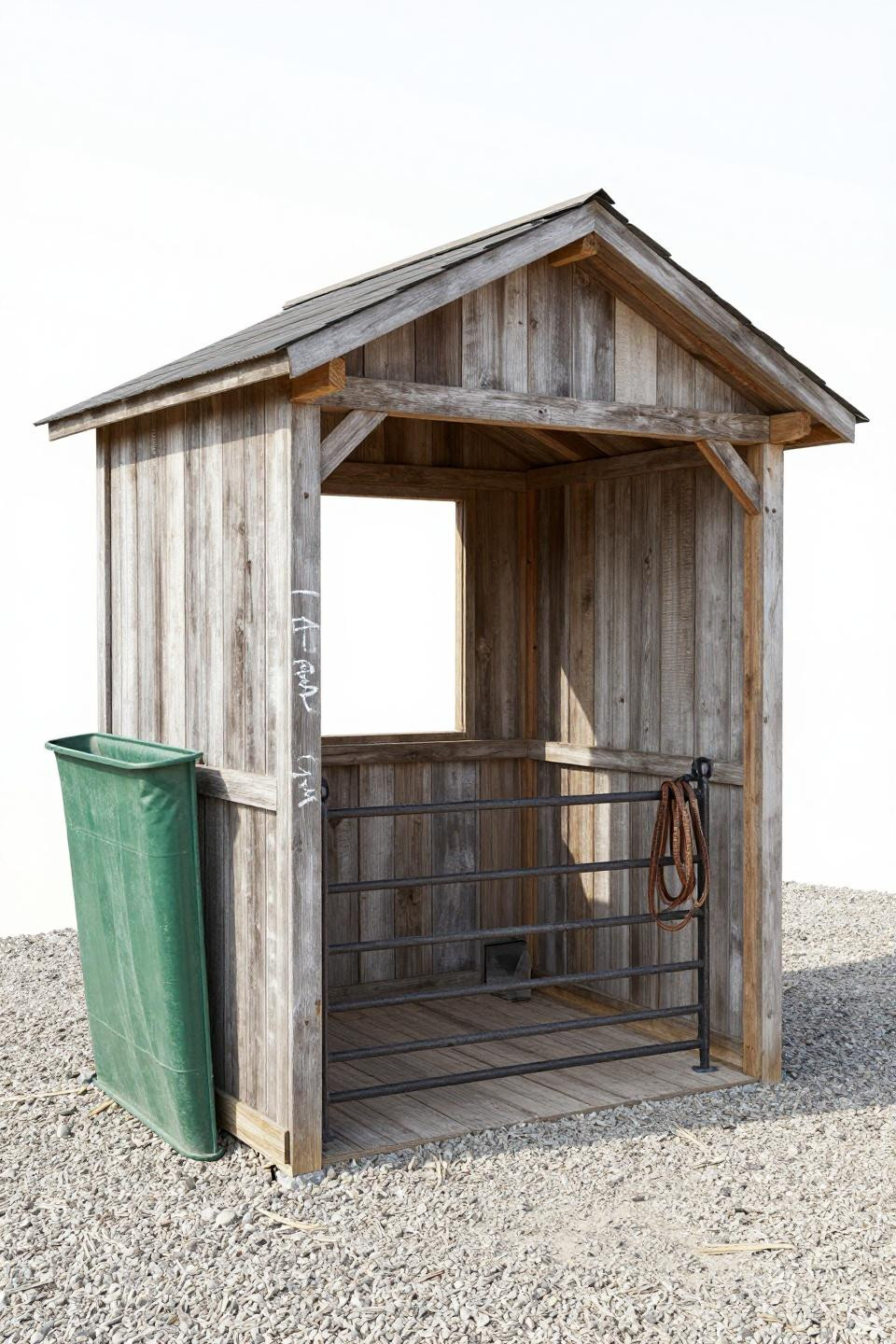 Backyard barn - single bay run-in shelter with gambrel roof