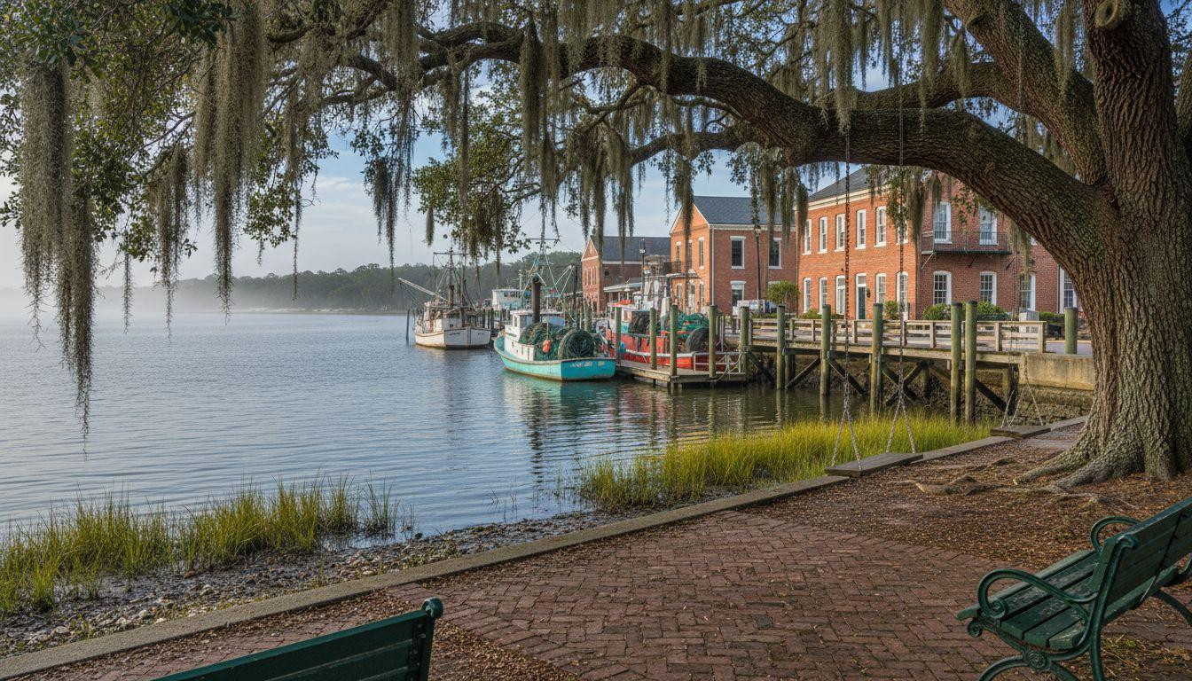This Georgia seaport has fog at dawn and shrimp boats leaving at 5:30am