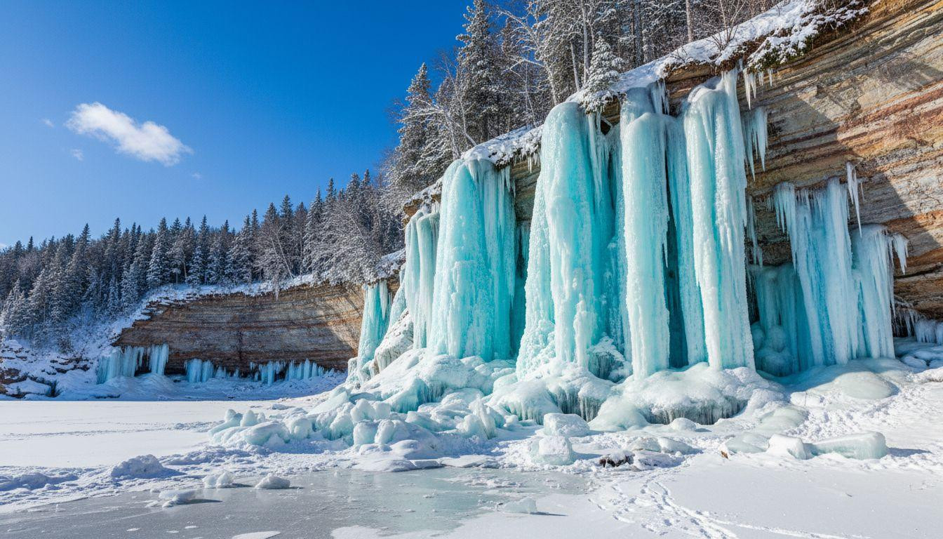 This Michigan town drops 230 inches of snow on ice caves you can walk inside