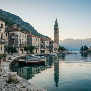 This Montenegro bay mirrors 16 baroque palaces in water that never moves