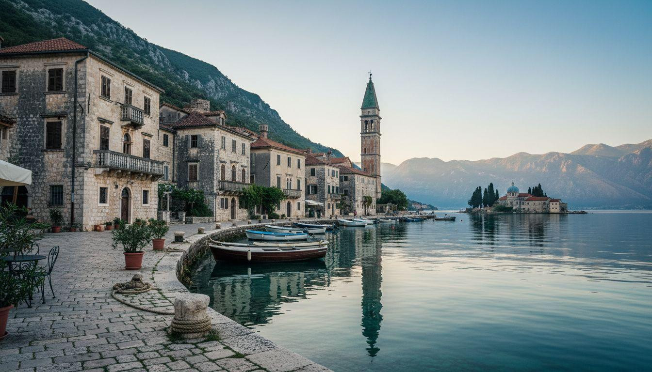 This Montenegro bay mirrors 16 baroque palaces in water that never moves