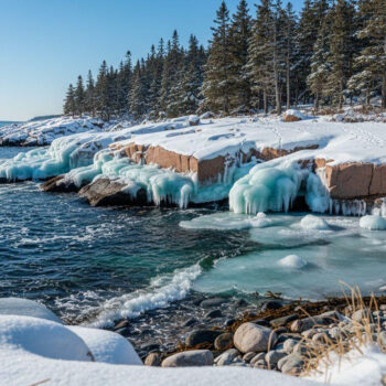 5 Maine coastal trails where ocean ice clings to pink granite all winter