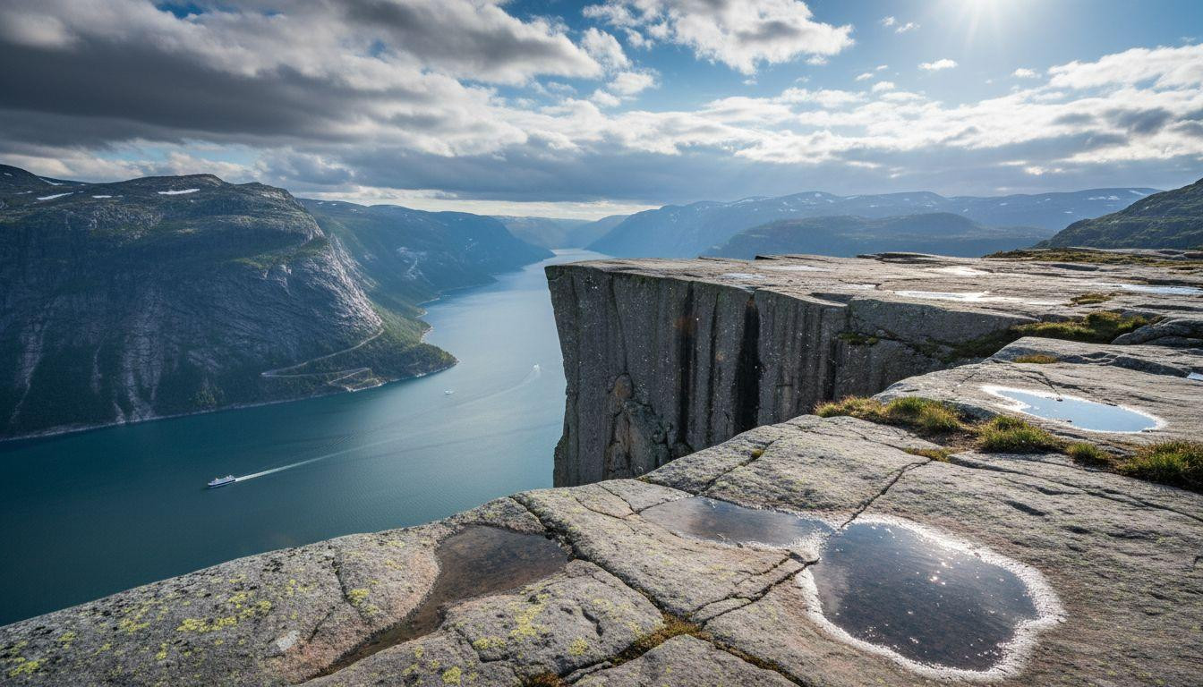This Norwegian cliff drops 604 meters into water you see from the edge