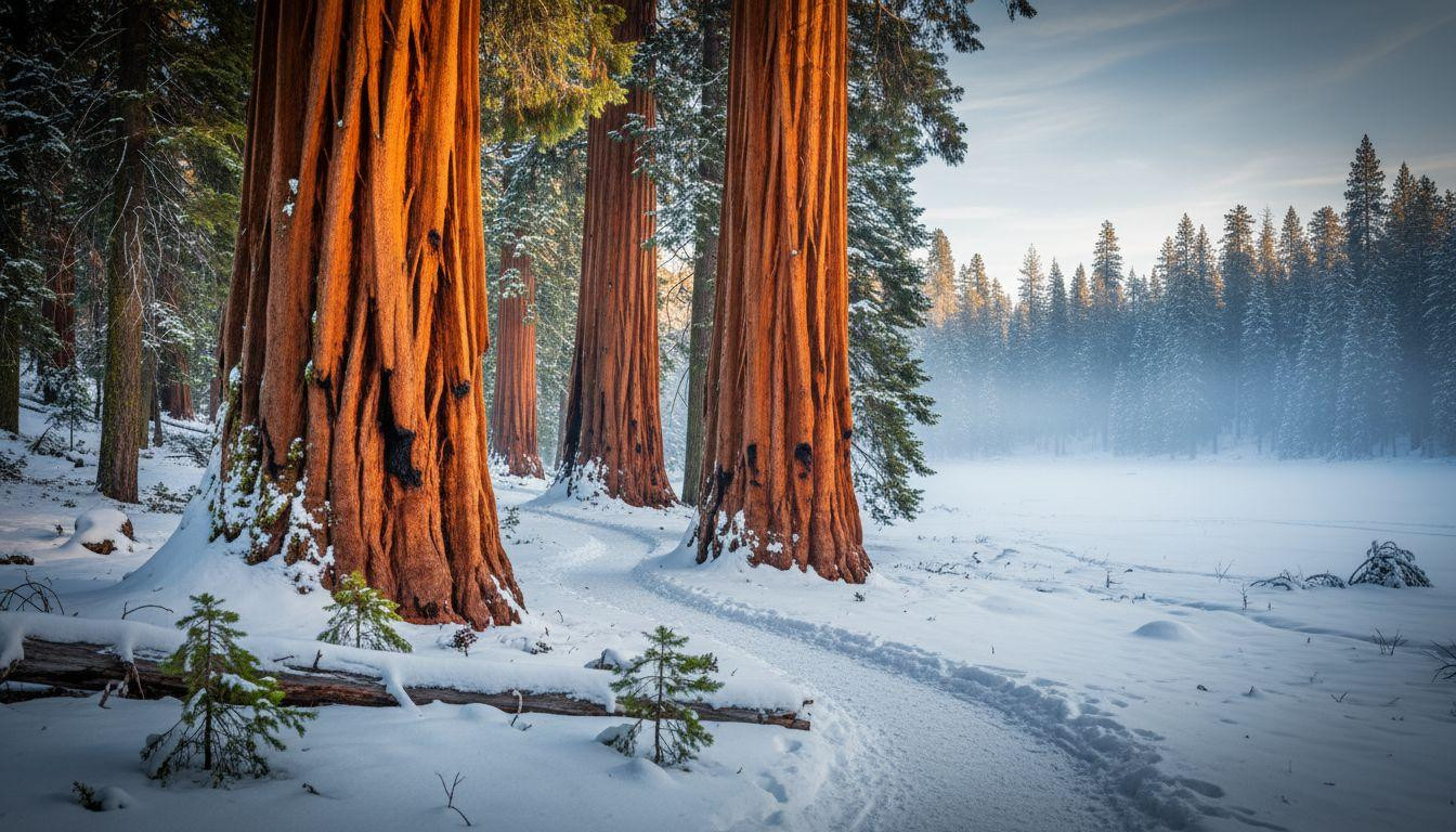 This 1.5-mile snowshoe loop glows orange when winter empties Giant Forest
