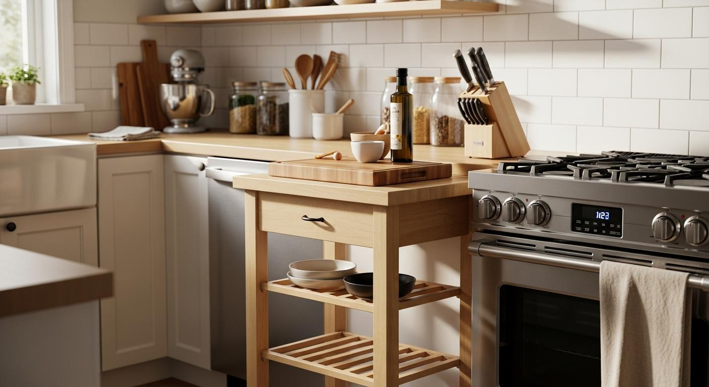 I hacked IKEA's 0 kitchen cart and gained 4.5 square feet of prep space