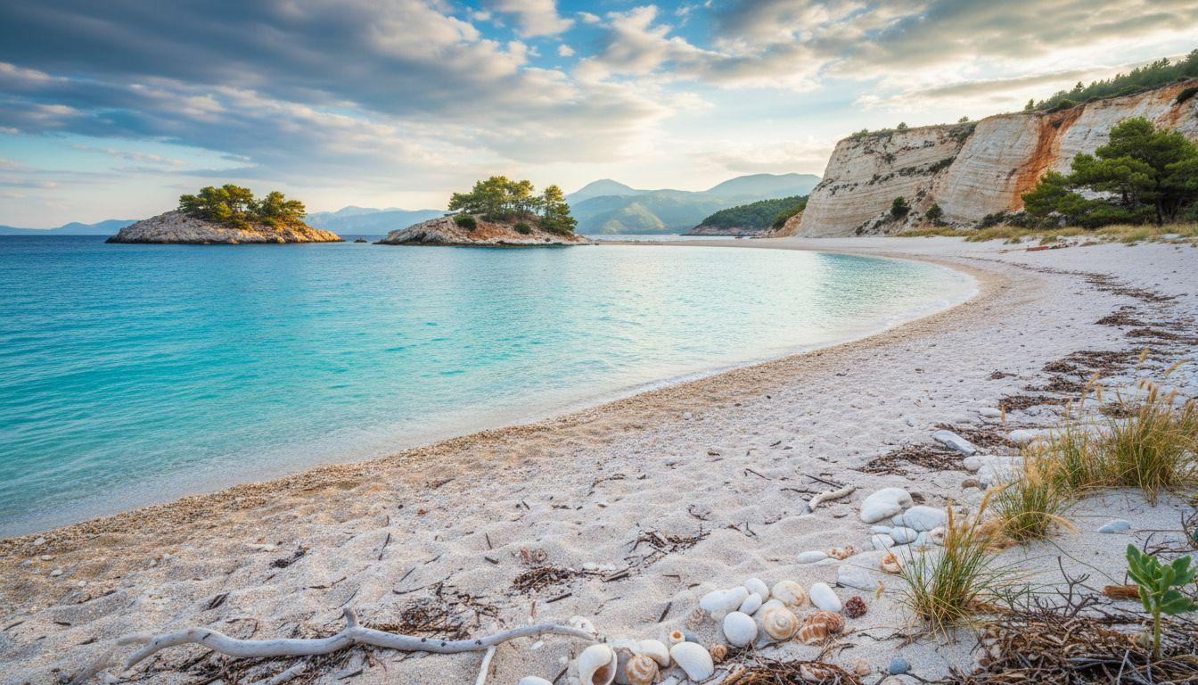 Better than Santorini where hotels cost 0 and Ksamil keeps white cliffs for