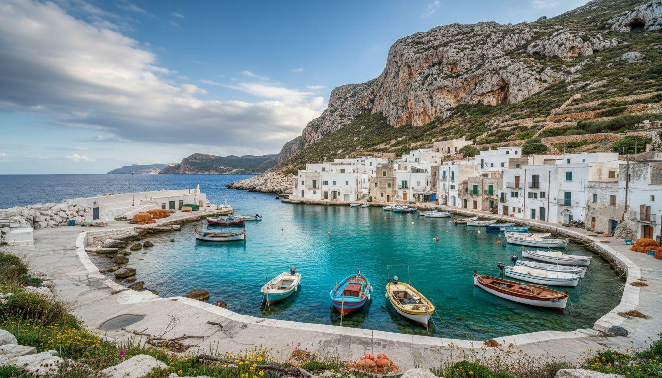 This Sicily island hides 12,000-year cave art where 200 residents fish alone