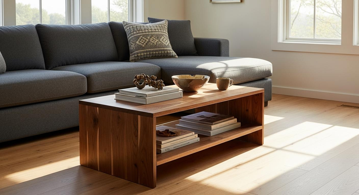 The West Elm coffee table a designer bought for her own narrow living room