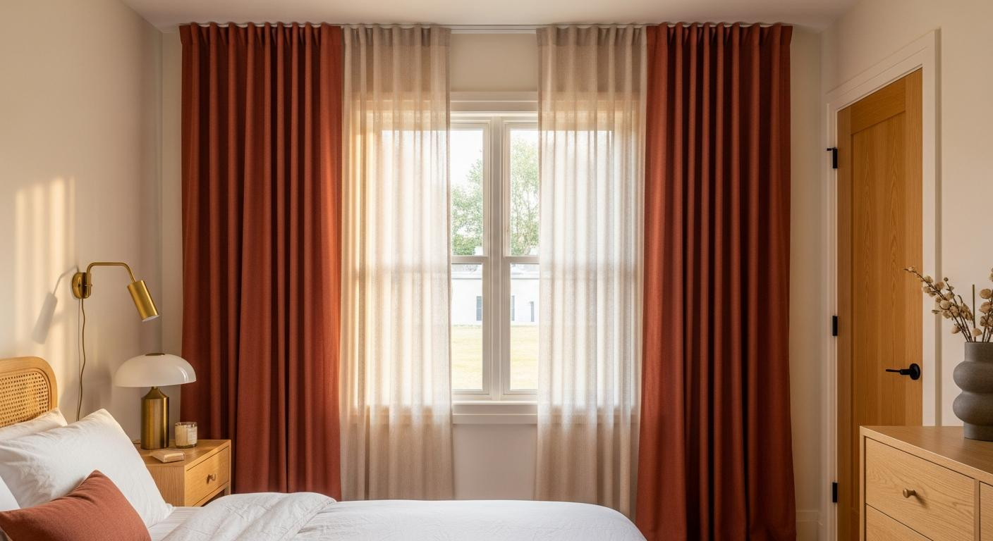 Layered curtains make 200 square foot bedrooms feel 18% taller (here's the science)