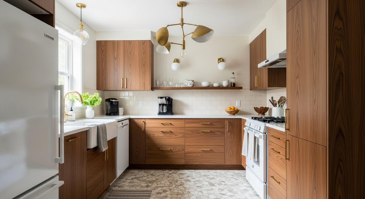 This tiny dark 80s kitchen gets a gorgeous modern makeover for under ,000