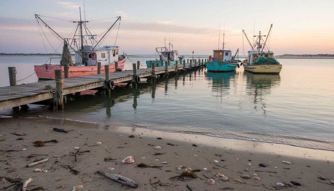 This Texas island wraps morning fog around shrimp boats and 18 empty miles