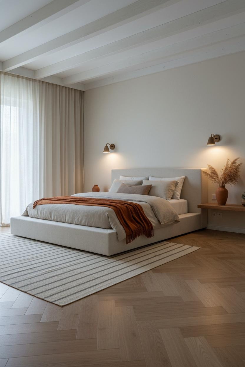 Beach Theme Bedroom Coastal Whitewashed Beams