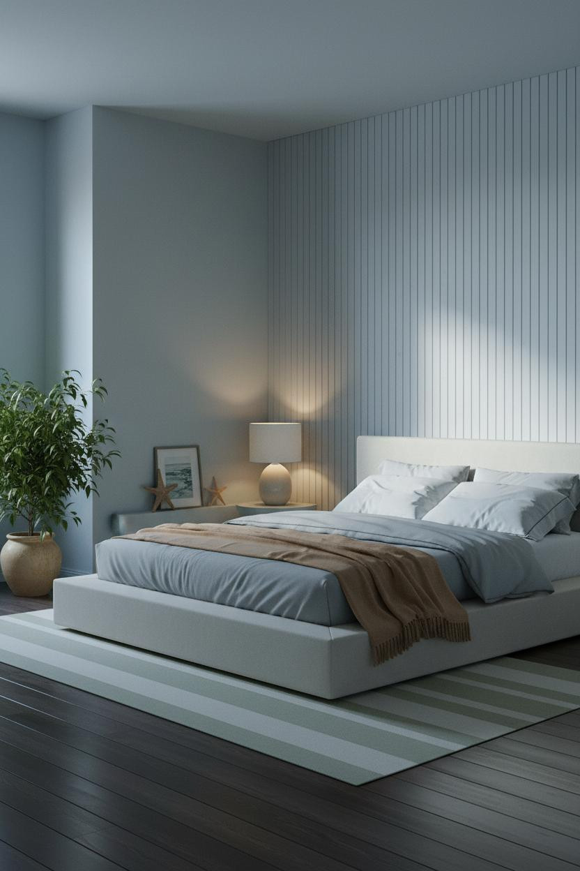 Beach Theme Bedroom Coastal Whitewashed Panels