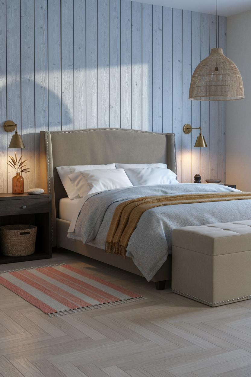 Beachy Boho Bedroom Driftwood Wall