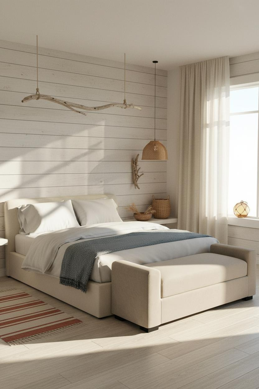 Beachy Boho Bedroom Shiplap Coastal