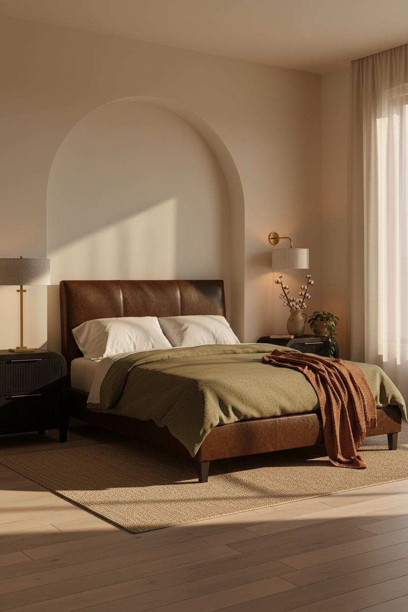 Black Bed Frame Japandi Arched Niche