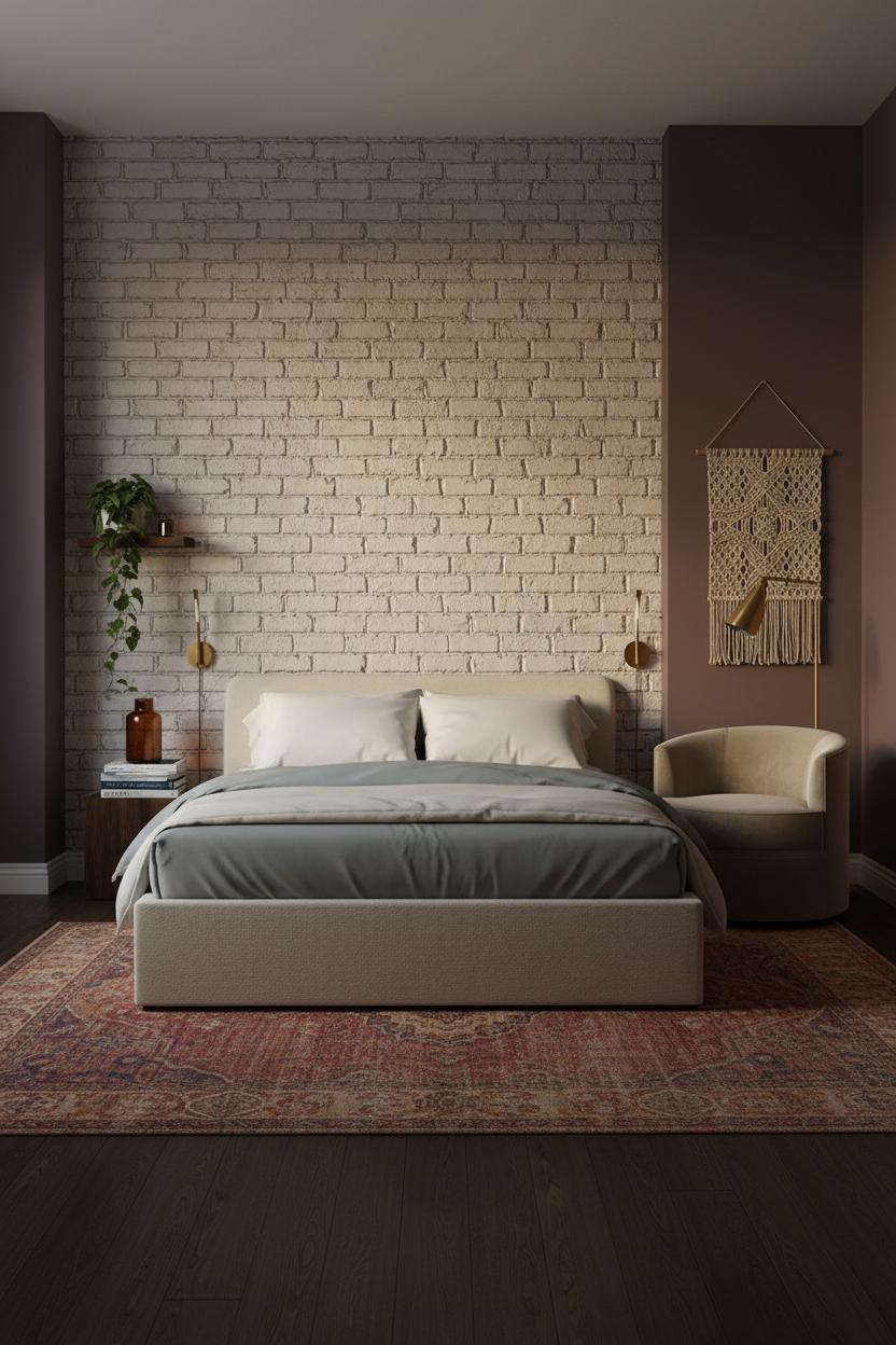 Classy Bedroom Ideas Women Dark Plum Brick