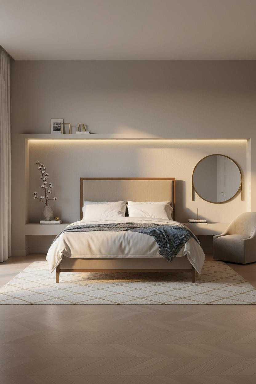 Classy Bedroom Women Plaster Headboard Elegant