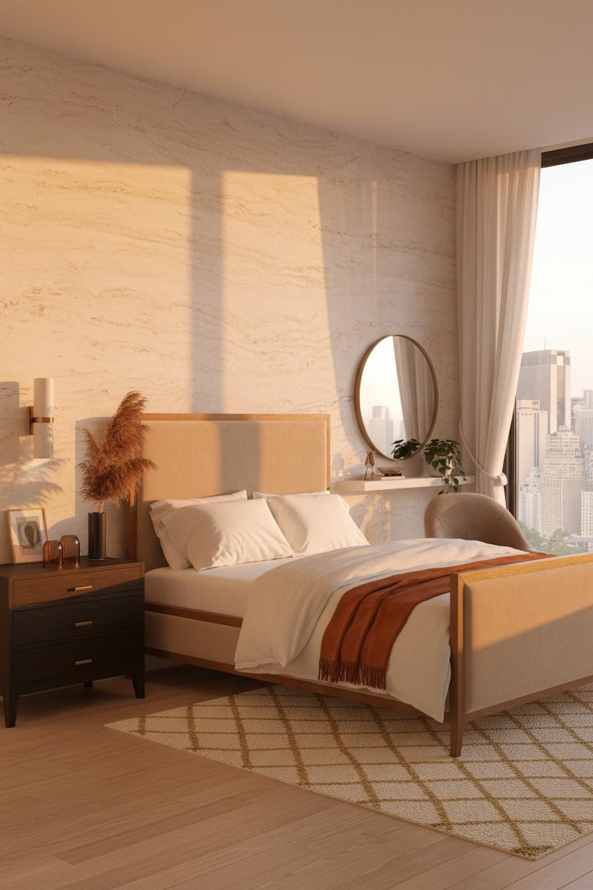 Classy Bedroom Women Travertine Coastal