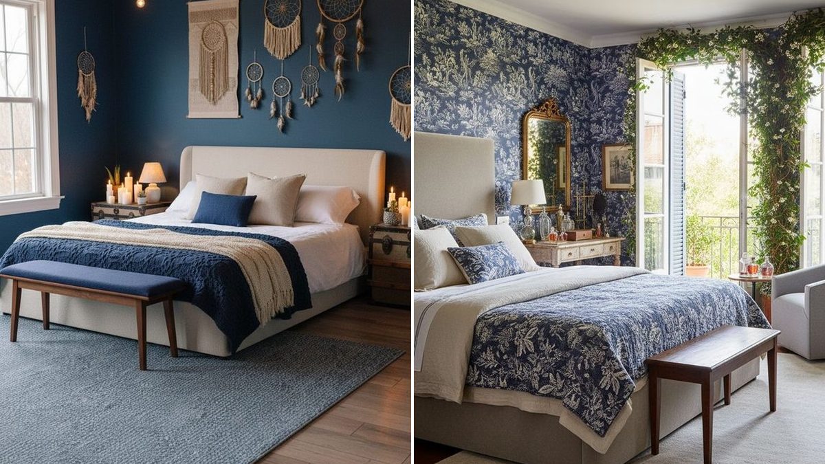 The Biggest Navy Blue Boho Master Bedroom Trends of 2026, in 9 Ideas