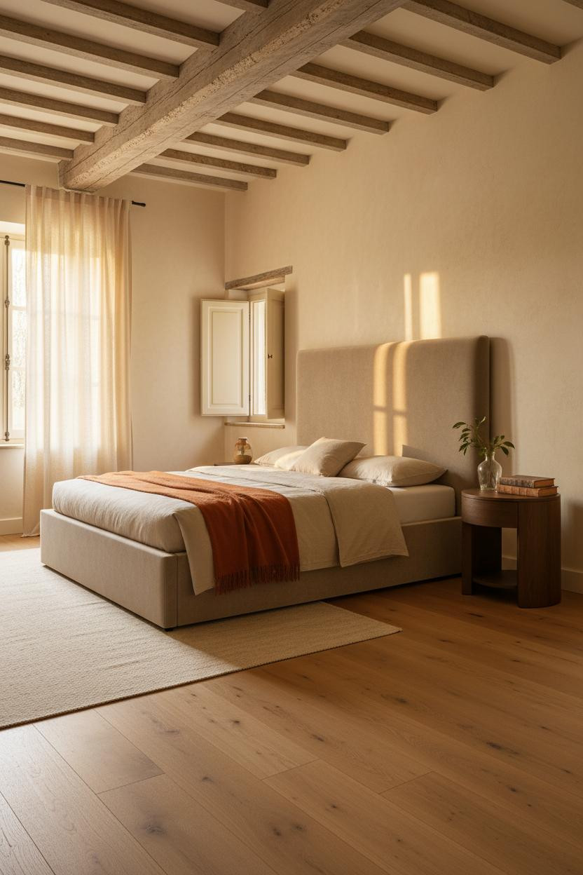 Cottage Bedroom Provencal Farmhouse Beams