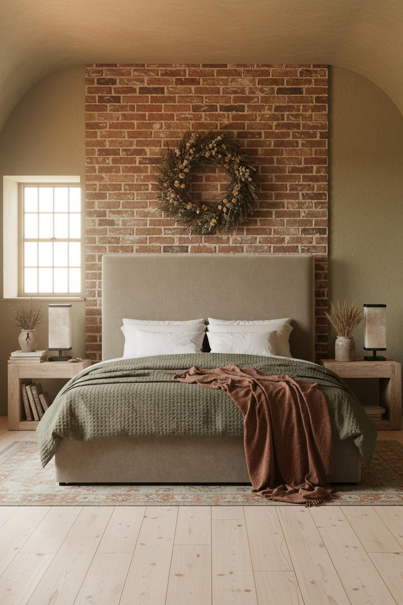Cottagecore Bedroom Vintage Botanical Brick