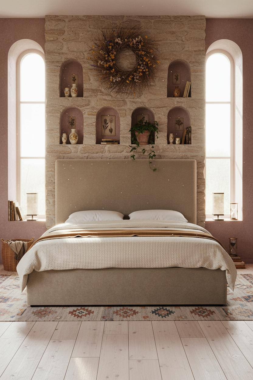 Cottagecore Bedroom Vintage Stone Accent
