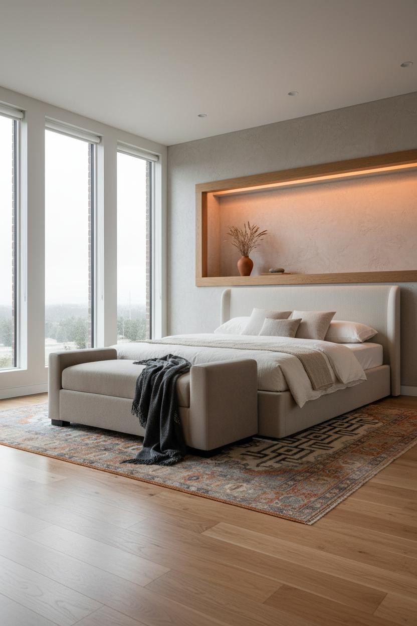 Couples Bedroom Ideas Rustic Headboard Niche