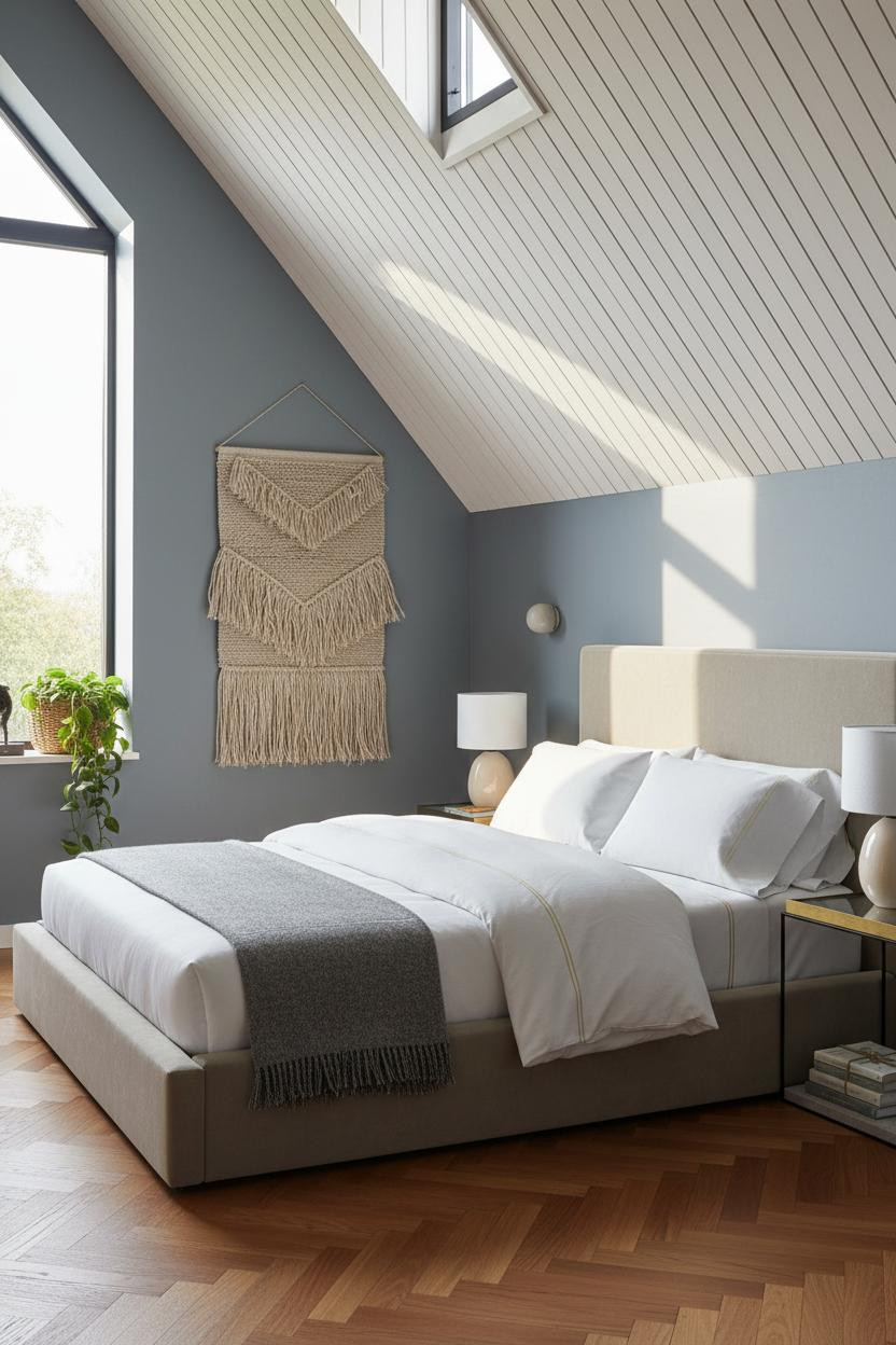 Cozy Attic Bedroom Earthy Warm Light